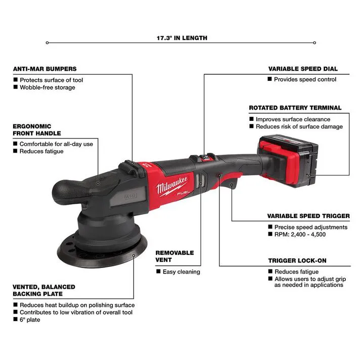 Milwaukee M18 FUEL 21mm Random Orbital Polisher Kit - High-Performance Cordless Detailing 3