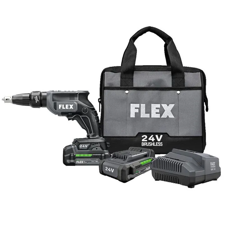 FLEX 24V Brushless Drywall Screw Gun Kit - Professional Performance & Precision Control 1