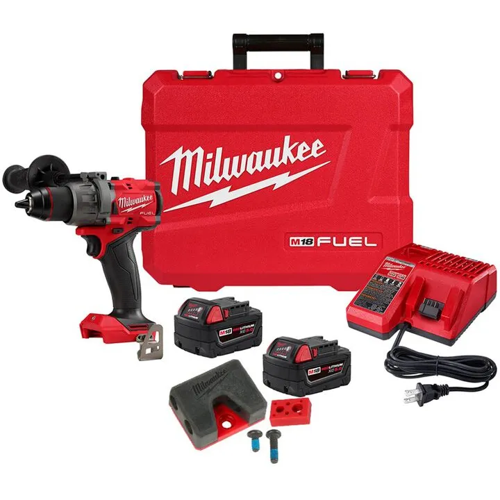 Milwaukee M18 FUEL 1/2 Inch Drill/Driver Kit with Integrated Bit Holder Accessory Bundle