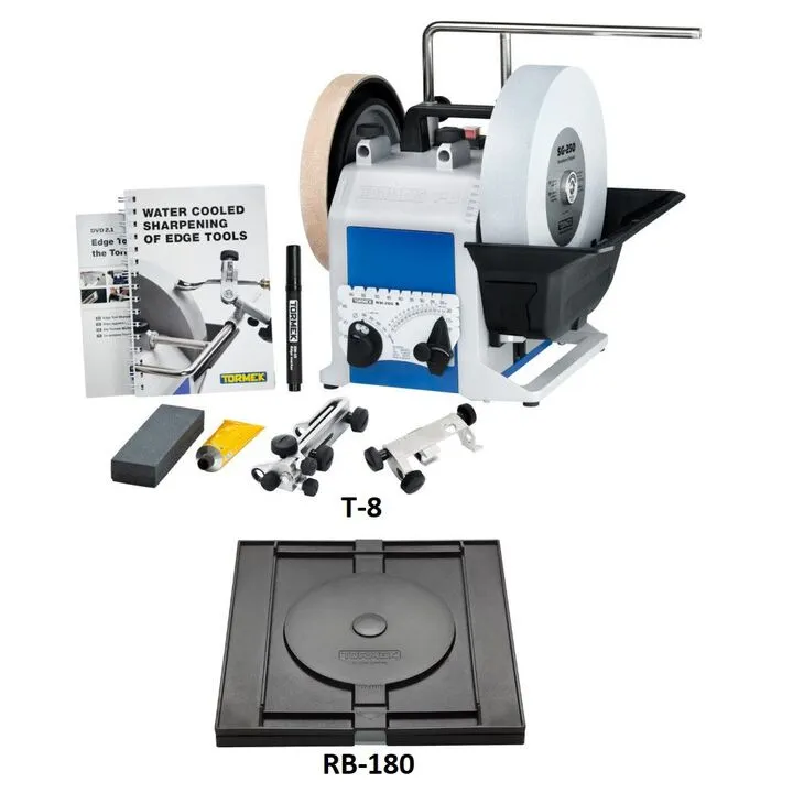 Tormek T-8 Original Sharpening System & Rotating Base Bundle - Professional Grade Precision 1