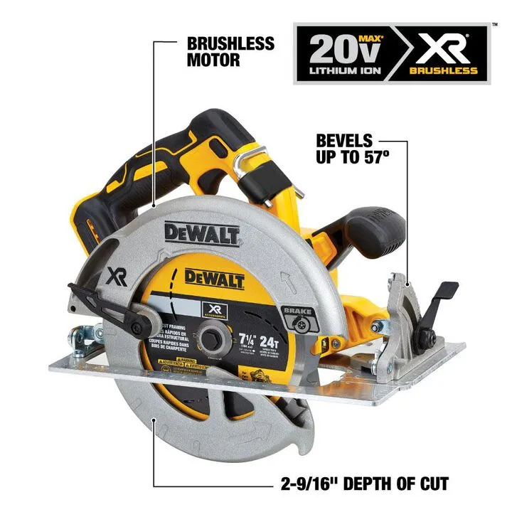 DEWALT DCS570B 20V MAX 7-1/4 Inch Cordless Circular Saw (Bare Tool) 1