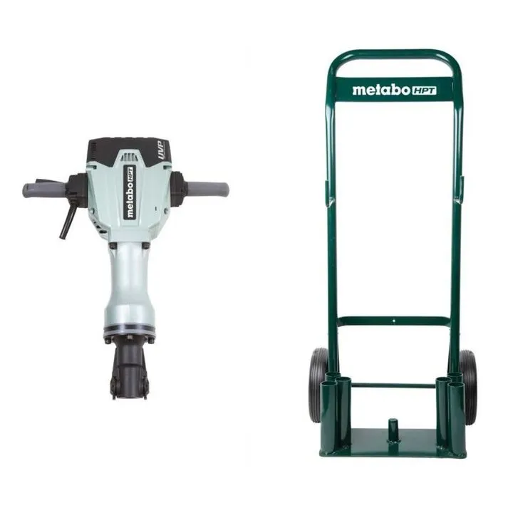 1-1/8 Inch Hex Demolition Hammer and Cart Combo Kit - Heavy Duty Excavation System
