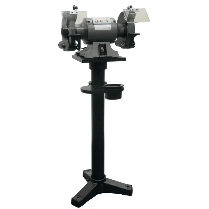 JET 10-inch Industrial Shop Bench Grinder with Integrated Heavy-Duty Stand