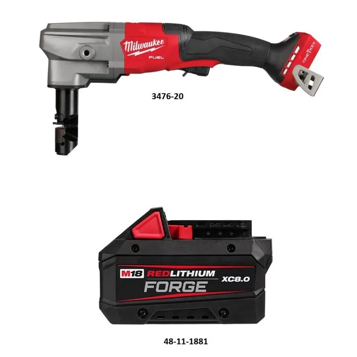 Milwaukee M18 FUEL 10 Gauge Nibbler with REDLITHIUM XC8.0 Battery Pack 1