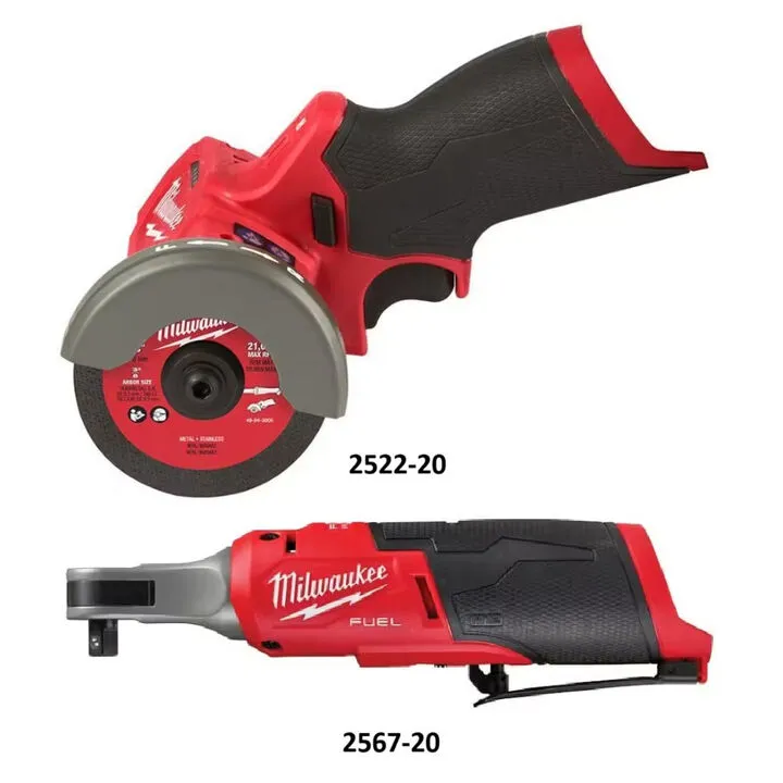 Milwaukee M12 3-Inch Compact Cut Off Tool and 3/8-Inch High-Speed Ratchet Bundle (Bare Tool) 1