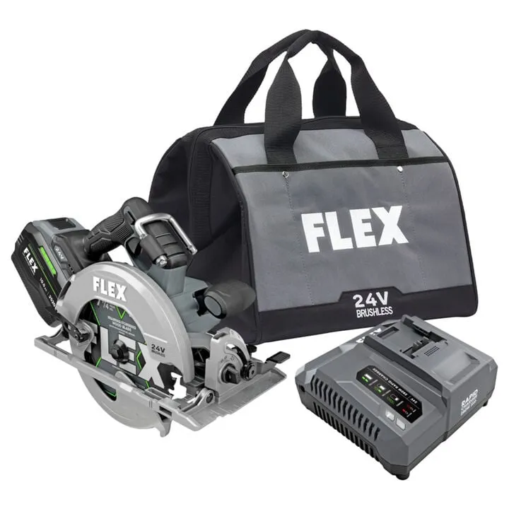FLEX 24V 7-1/4in Circular Saw Stacked-Lithium Kit - Professional Grade Power