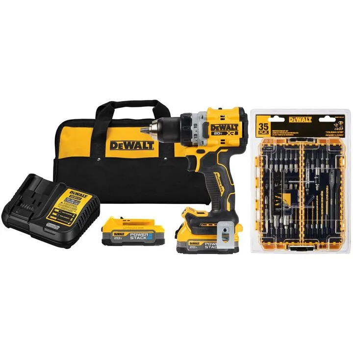 DEWALT 20V MAX XTREME Cordless Brushless 1/2 Inch Drill Driver Kit & Toughcase+ Bundle