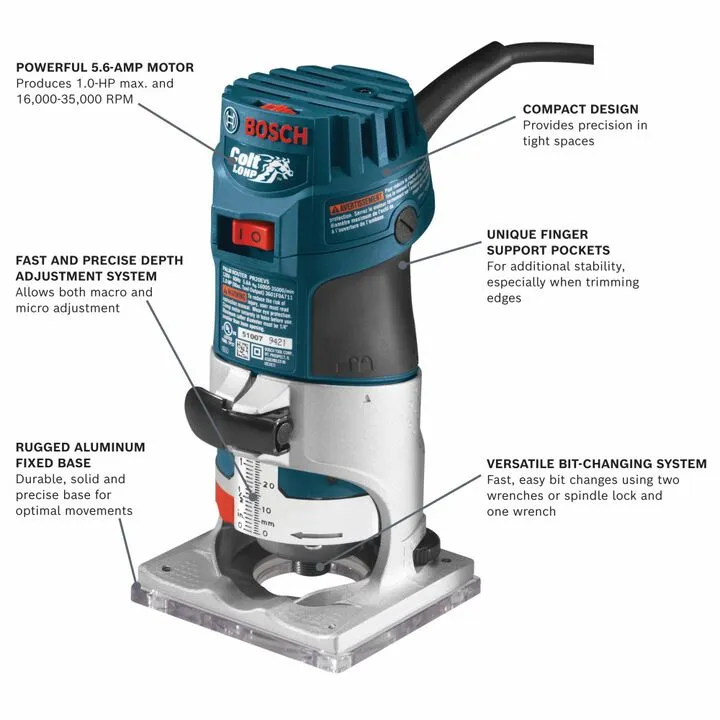 Bosch Variable Speed Palm Router (Reconditioned) - Professional Performance Edition 4