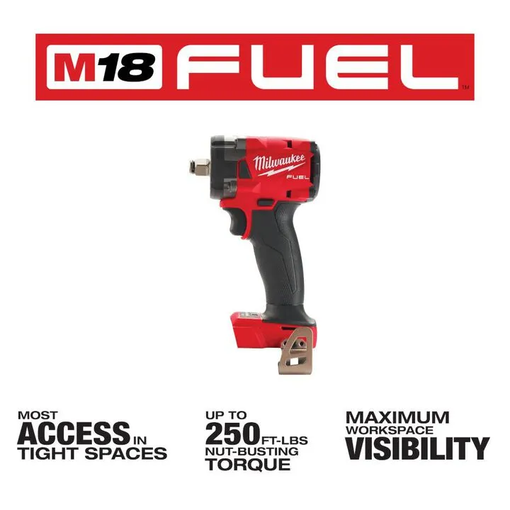 Milwaukee M18 FUEL 1/2 Compact Impact Wrench with Friction Ring (Bare Tool) 1