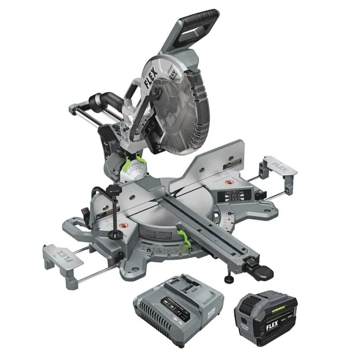 FLEX 24V Cordless 12-Inch Dual Bevel Sliding Miter Saw - Stacked Lithium Performance Kit