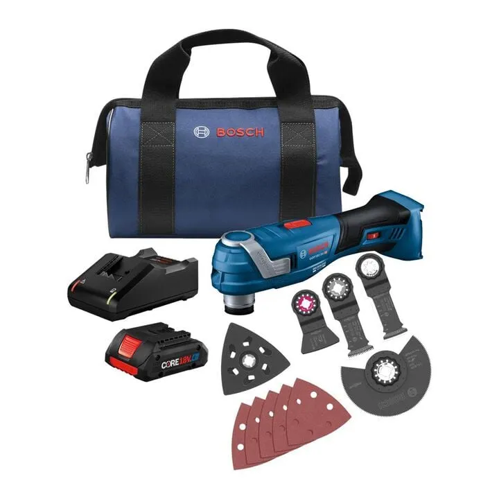 Bosch 18V Brushless StarlockPlus Oscillating Multi-Tool Kit with CORE18V 4Ah Battery