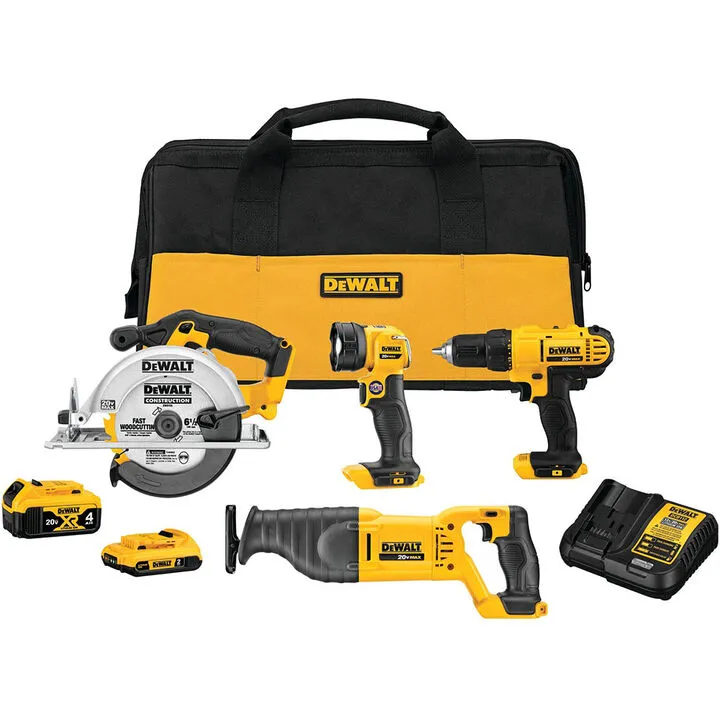 DEWALT 20V MAX 4-Tool Cordless Combo Kit - Professional Grade Power Solutions