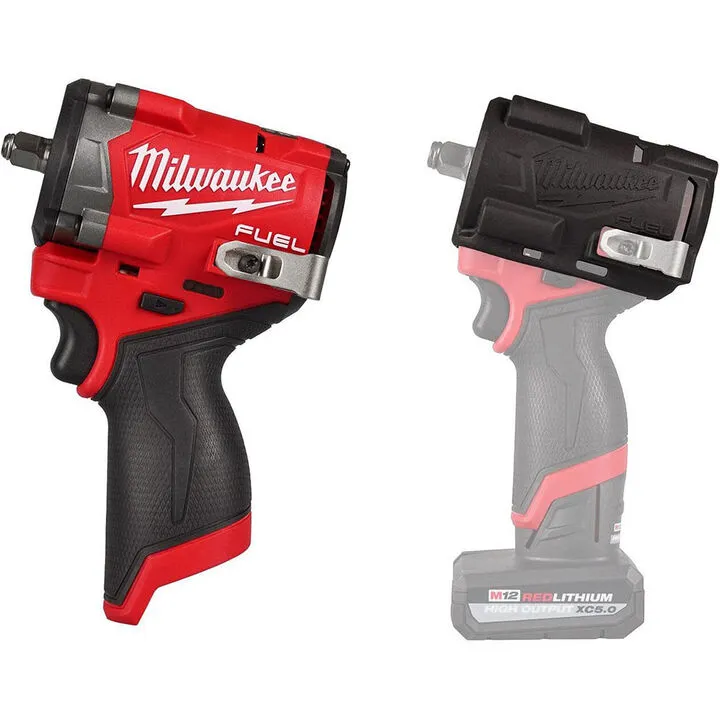 Milwaukee M12 FUEL Stubby 1/2 Impact Wrench (Bare Tool) with Protective Boot