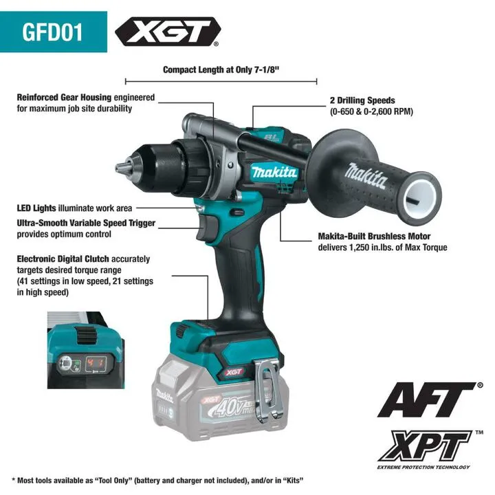 Makita 40V max XGT 1/2in Driver Drill (Bare Tool) 1