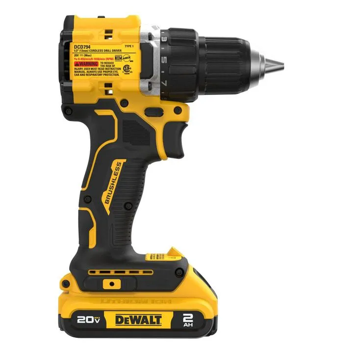 DEWALT Atomic 20V Max Brushless 1/2 Inch Drill Driver & Compact Hammer Drill Combo Kit 6