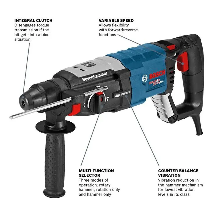 Bosch SDS-plus Bulldog Xtreme Max 1-1/8 Inch Rotary Hammer 1