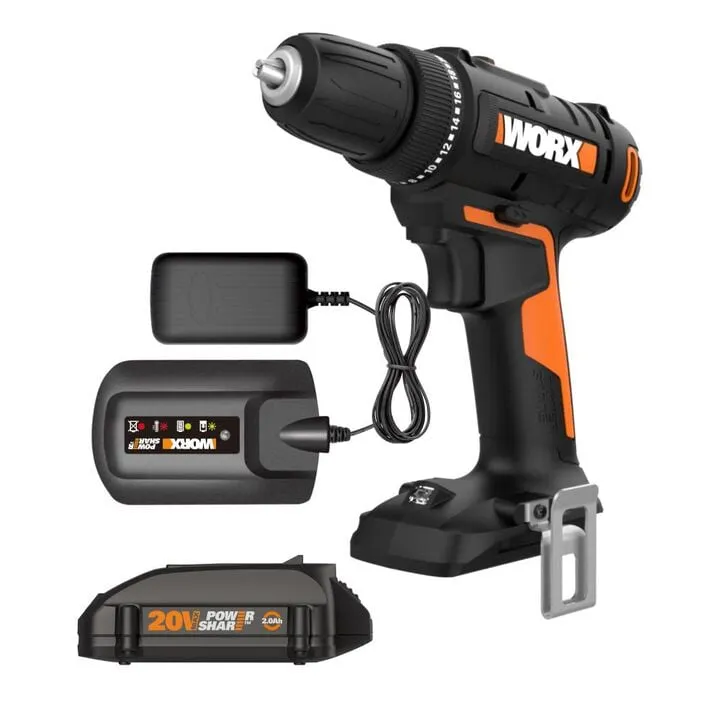 Worx 20V 3/8 Inch Cordless Drill/Driver Kit - Compact Power for Home DIY