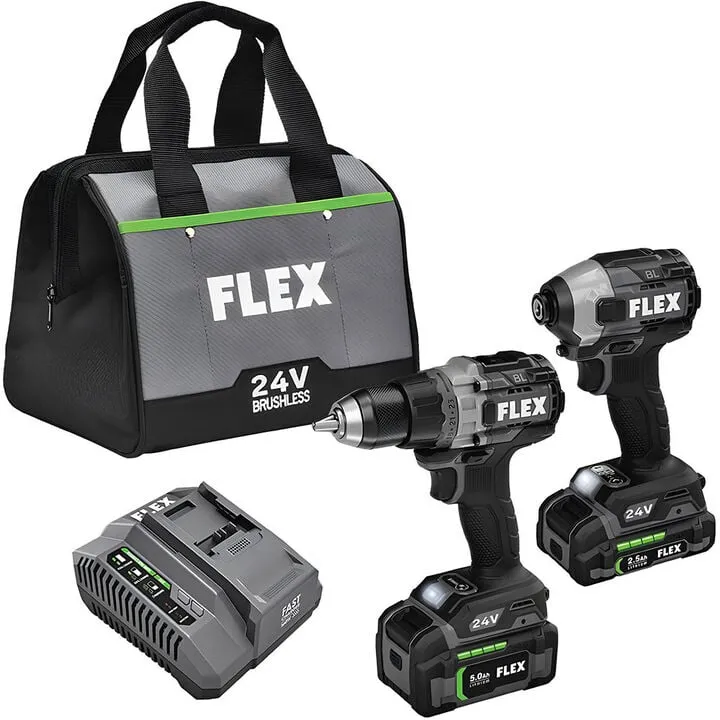 FLEX 24V Drill Driver and Quick Eject Impact Driver Professional Kit