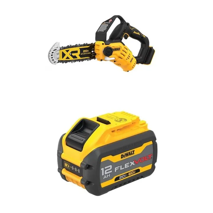 DEWALT 20V MAX Cordless Pruning Chainsaw & 20/60V MAX Battery Bundle - Professional Grade Performance