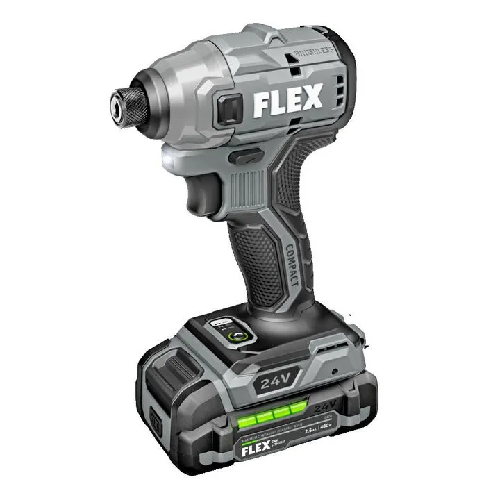 FLEX 24V Cordless 1/4 Inch Hex Compact Impact Driver Kit - Professional Performance Series 2