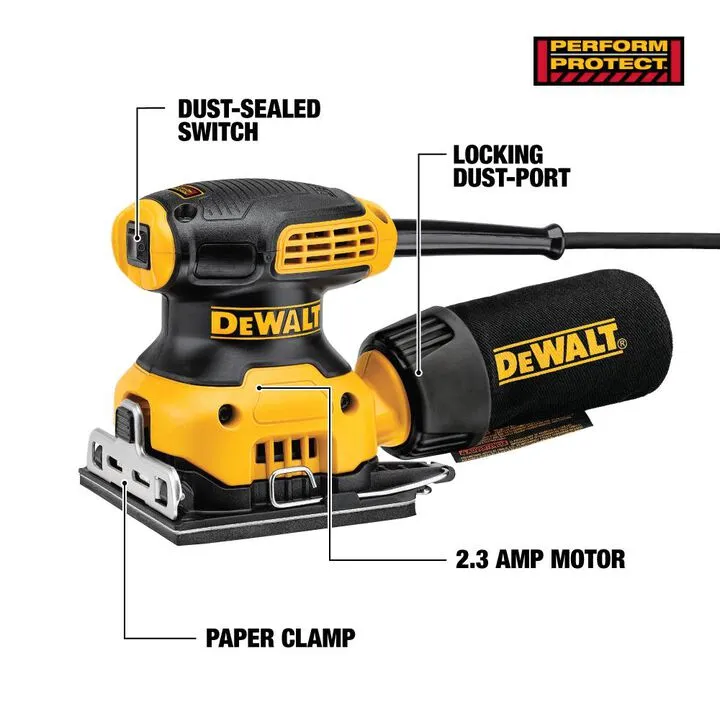 DEWALT 1/4 Sheet Orbital Finish Sander - Precision Woodworking Performance 1