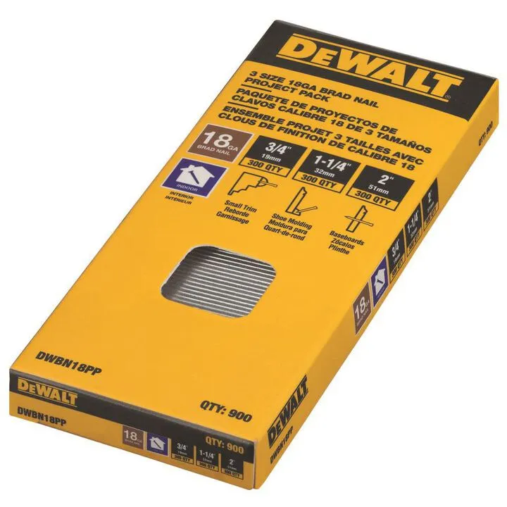 DEWALT 20V MAX Cordless Brad Nailer & Brad Nail Project Pack Bundle 10