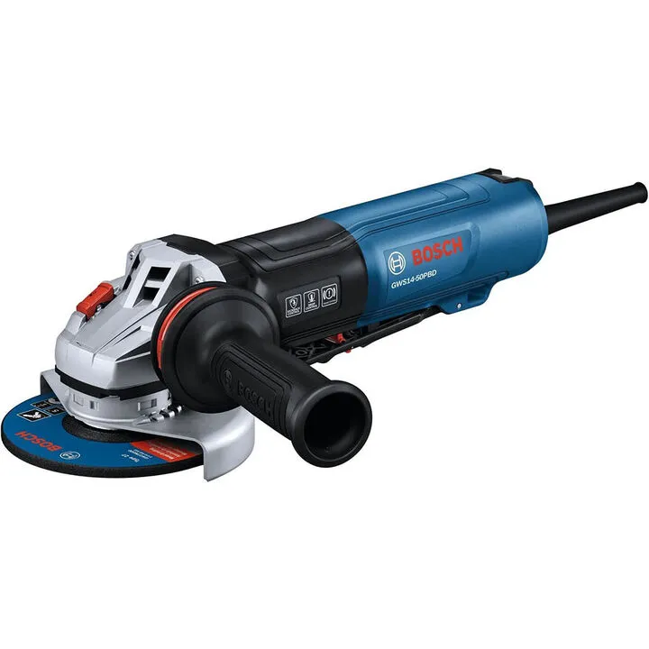 Bosch 5-Inch Angle Grinder with No Lock-On Paddle Switch and Integrated Rapid Brake System