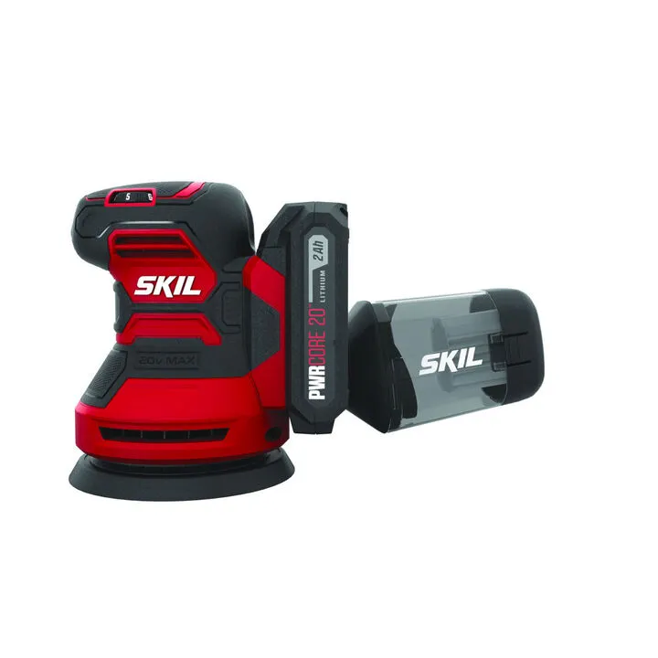 SKIL PWRCORE 20 5in Random Orbital Sander Kit - High-Performance Cordless Precision 1