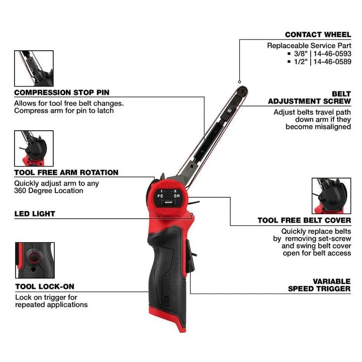 Milwaukee M12 FUEL 1/2 in. x 18 in. Bandfile (Bare Tool - 2483-20) 2
