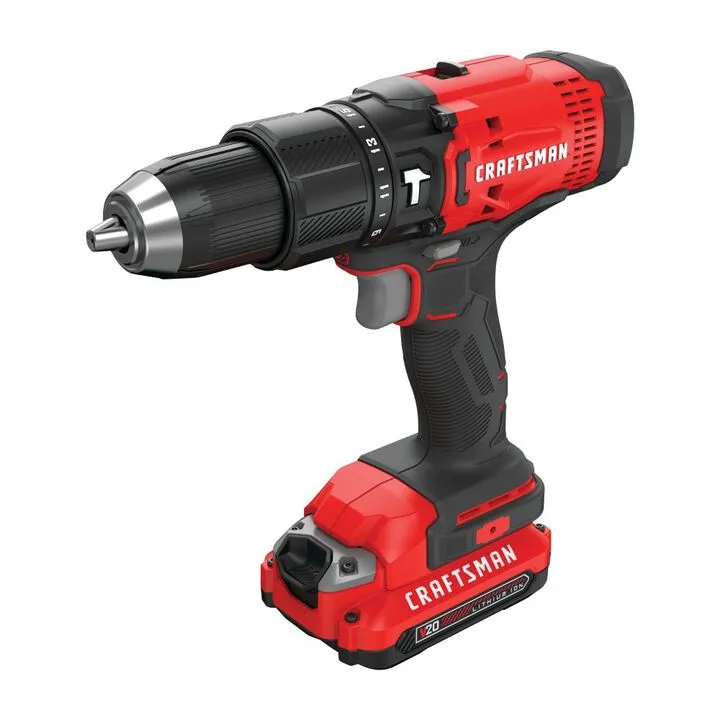 CRAFTSMAN V20 Cordless 1/2-Inch Hammer Drill Kit - High-Performance Power Tool Set with 2 Batteries 1