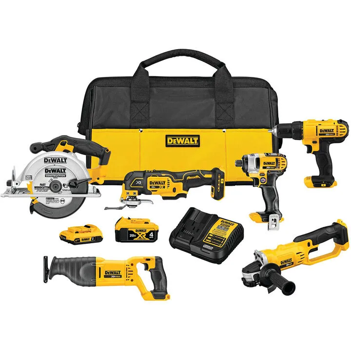 DEWALT 20V MAX Cordless 6-Tool Combo Kit - Professional Grade Performance