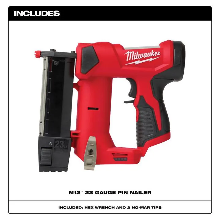 Milwaukee M12 23 Gauge Pin Nailer (Bare Tool) 2
