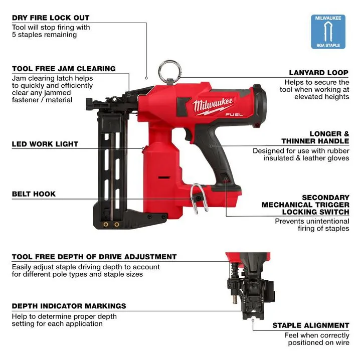 Milwaukee M18 FUEL Utility Fencing Stapler (Bare Tool) - Certified Reconditioned 4
