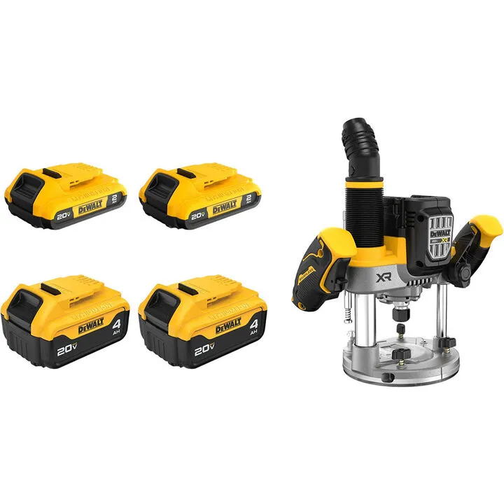 DEWALT 20V MAX Cordless Plunge Router & Battery Pack Bundle - Precision Woodworking Kit