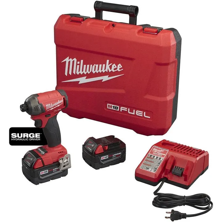 Milwaukee M18 FUEL SURGE 1/4 in. Hex Hydraulic Driver Kit - Professional Quiet Fastening Solution