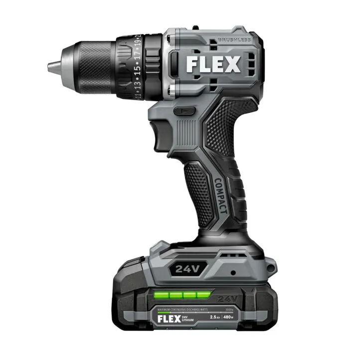 FLEX 24V Cordless 1/2 Inch 2-Speed Compact Hammer Drill Kit - Professional Performance Series 4