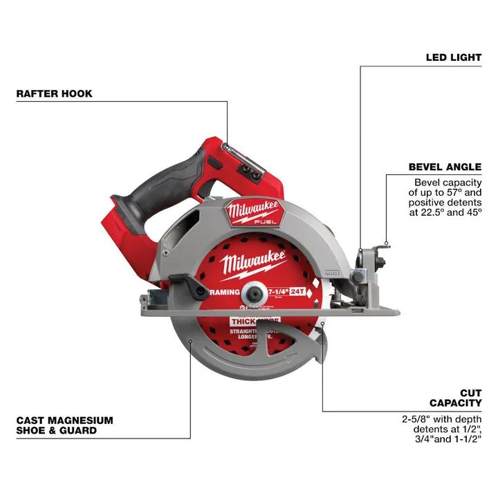 Milwaukee M18 FUEL 7-1/4 Inch Circular Saw (Bare Tool) 3