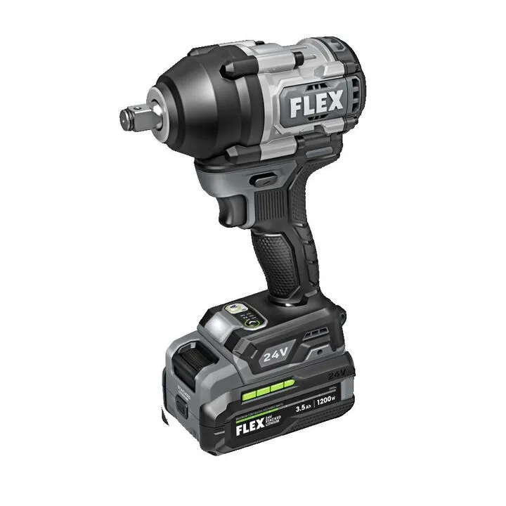 FLEX 24V Cordless 1/2 Inch Mid Torque Impact Wrench Stacked Lithium Kit 2