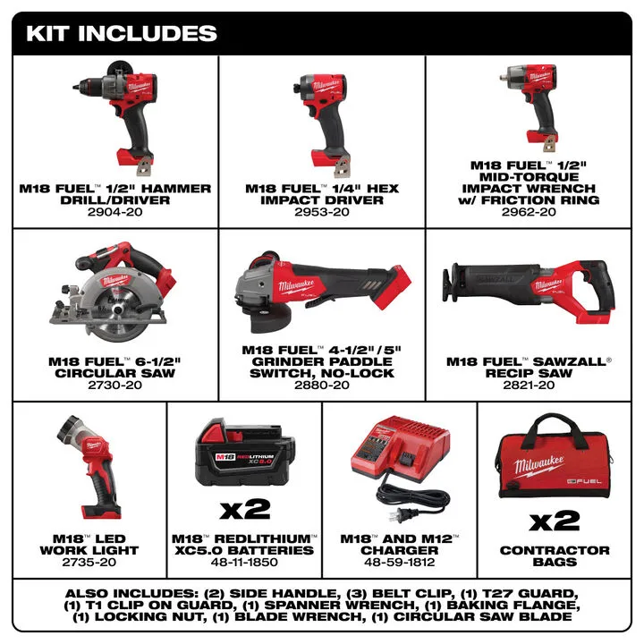 Milwaukee M18 FUEL 7-Tool Combo Kit - Professional Grade Performance 5