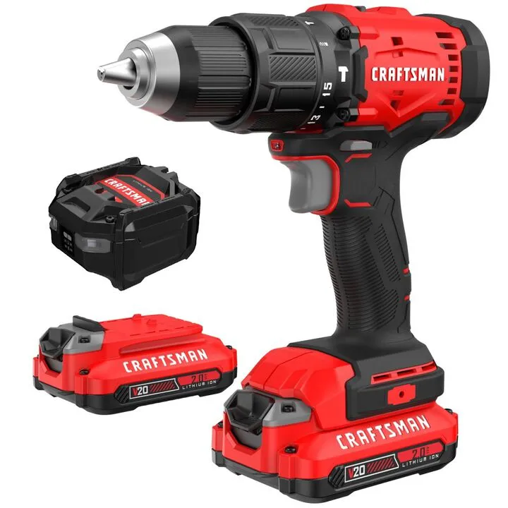 CRAFTSMAN V20 Cordless 1/2 Inch Hammer Drill Kit - Optimized for Home DIY
