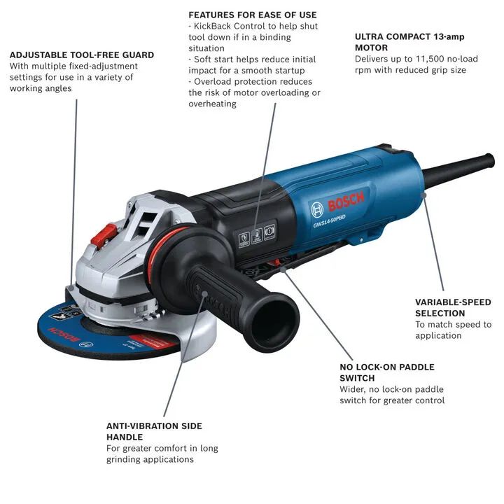Bosch 5-Inch Angle Grinder with Brake (Reconditioned Professional Series) 2