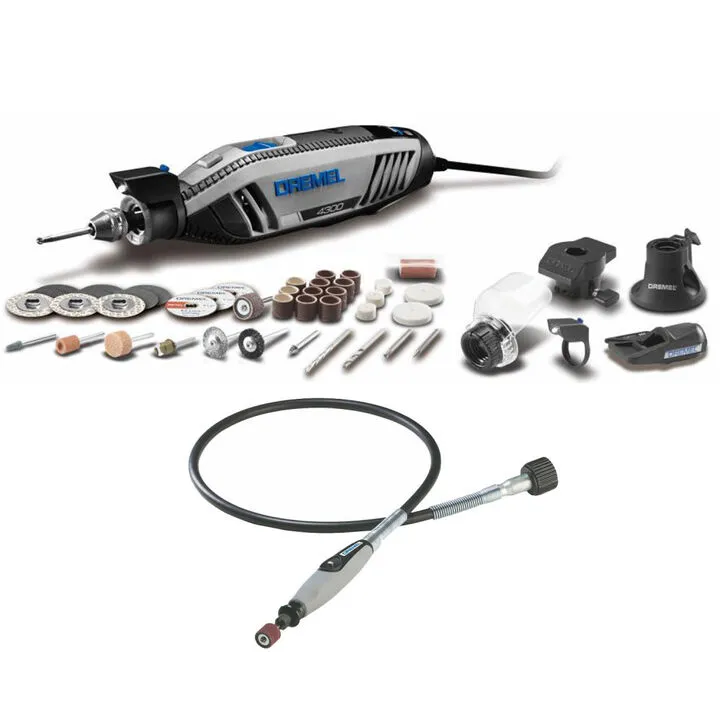 Dremel Flex Shaft Attachment & 1.8A Corded Rotary Tool - Professional Precision Bundle