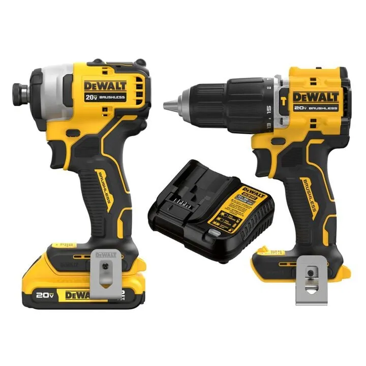 DEWALT Atomic 20V Max 1/4 Inch Compact Impact Driver & Hammer Drill Combo Kit