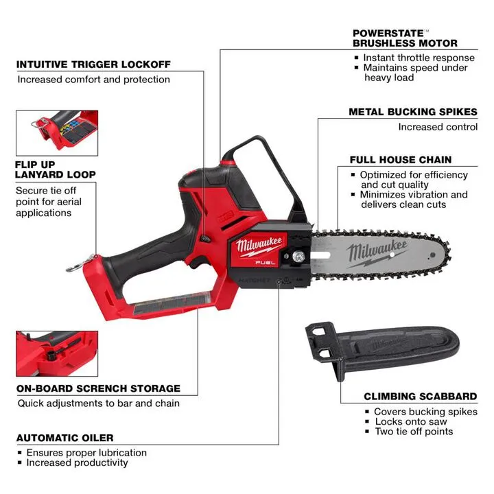 Milwaukee M18 FUEL 3-Tool Combo Kit: Drill, Impact Driver & Pruning Saw 1