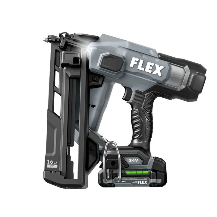 FLEX 24V Cordless 16 Gauge Angled Finish Nailer Kit - High-Performance Precision 2