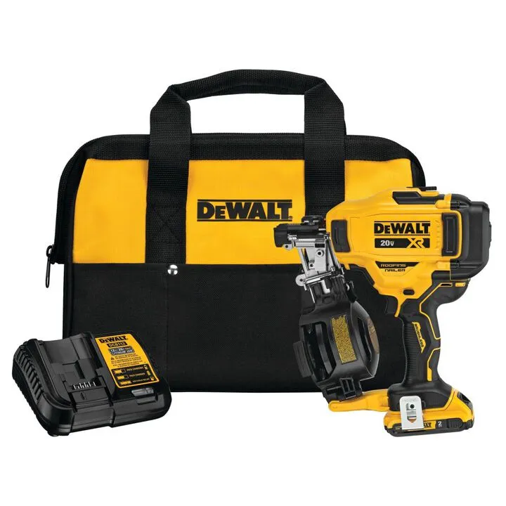 DEWALT 20V MAX 15-Degree Cordless Coil Roofing Nailer Kit - Professional Grade Performance 1