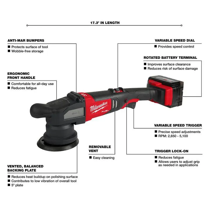 Milwaukee M18 FUEL 15mm Random Orbital Polisher Kit - Professional Cordless Performance 2