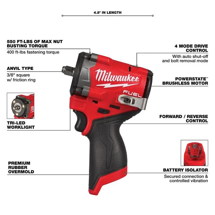 Milwaukee M12 FUEL 3-Tool Combo Kit: Precision Performance for Professionals 5