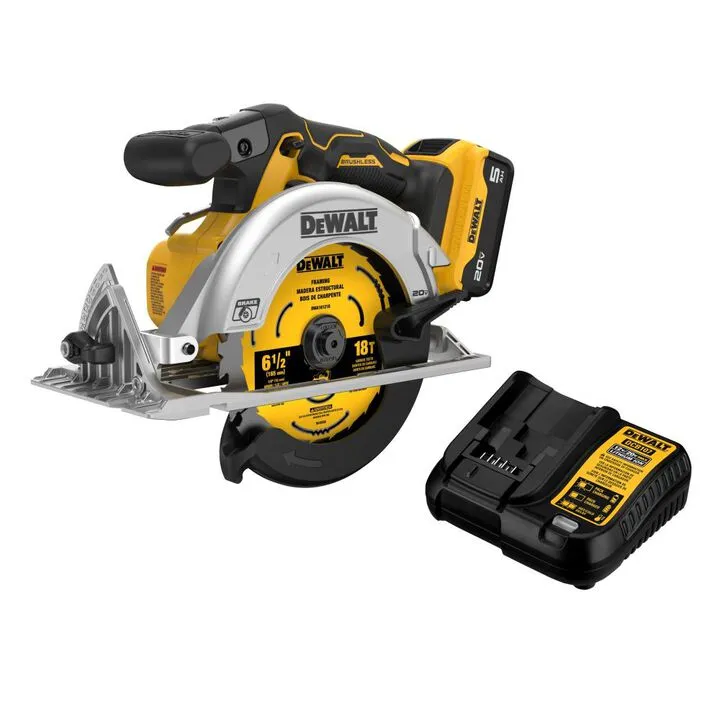 DEWALT 20V MAX 6 1/2 Inch Brushless Cordless Circular Saw Kit - Optimized for Precision