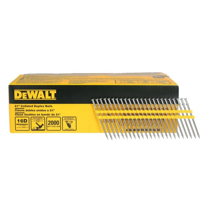DEWALT 20V Max XR 21 Degree Plastic Collated Duplex Nailer & 16D Nail Bundle 6